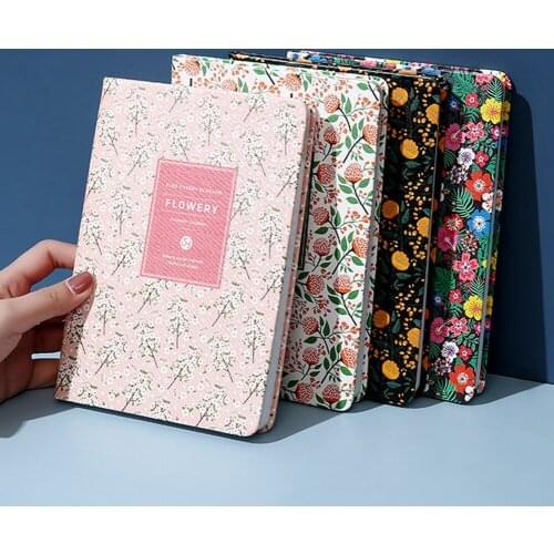 A5/A6 Cute Flower Patterns Notebook 96 Sheets Portable Pocket Notebooks Yearly Agenda Planner Diary School Office Stationery