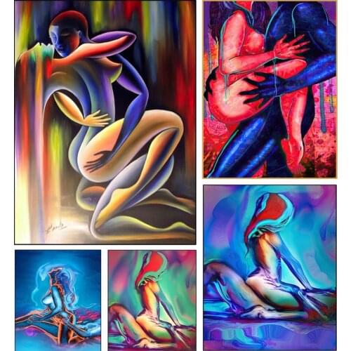 Abstract Woman Men Nude Sexy Body Art 5D DIY Diamond Painting Wall Art Rhinestone Pictures Modern Home Decor Bedroom Painting