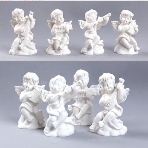 Angel Cupid playing musical instruments3D silicone soap candle cake decorating mold cake decoration tools 4piece/set