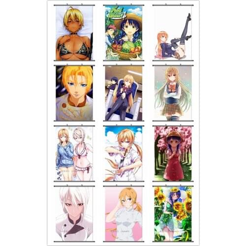 Coscase Japan Anime Shokugeki no Soma Nakiri erina Yukihira souma Alice Nakiri Home Decor Wall Scroll Poster Decorative Pictures