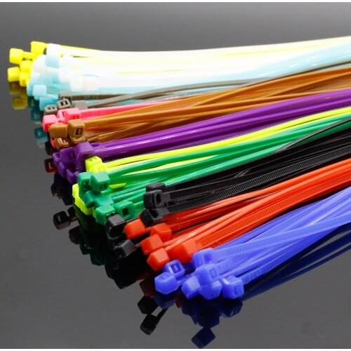 100Pcs/pack 4*200mm width 2.7mm Colorful Factory Standard Self-locking Plastic Nylon Cable Ties,Wire Zip Tie