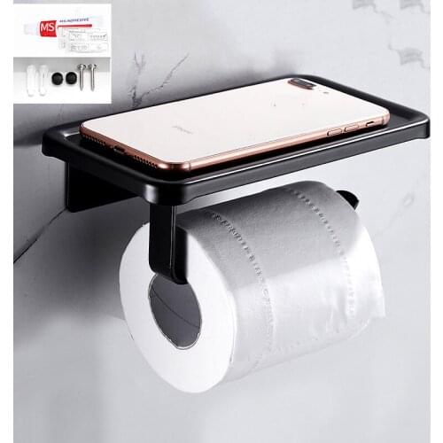 Toilet Paper Holder Tissue Rack Wall Mounted Bathroom Kitchen Roll Holder Paper Tissue Rack Hook Modern Soap shelf