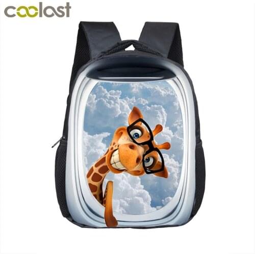 12'' Child School Backpack Kids Book Bags Boy Girls Animal Print Kindergarten Bag Rucksack For Teenagers Backpack For Children