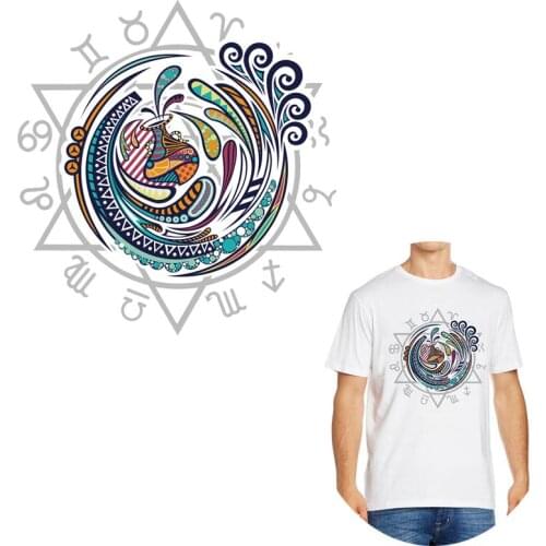 Diy Anime Twelve Constellations Patch Badges Heat Transfer Stickers Patches Leo Pisces Appliques Heat Transfer Vinyl Washable