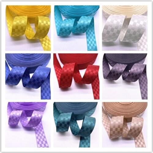 3 yards double-sided square lattice ribbon Satin Ribbons Christmas Wedding Party Decoration Birthday Gift Wrapping Ribbons