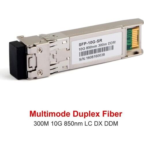 Double Fiber Optical SFP Transceiver Module Gigabit Multimode Ethernet Compatible Switch 10G 300M MM 850nm LC Connector