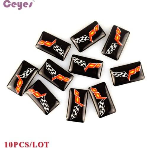Car-Styling Steering Wheel Epoxy Badge Sticker Decals Case For Corvette Guitar C3 C4 C5 C6 C7 Emblems Car Styling 10pcs/lot