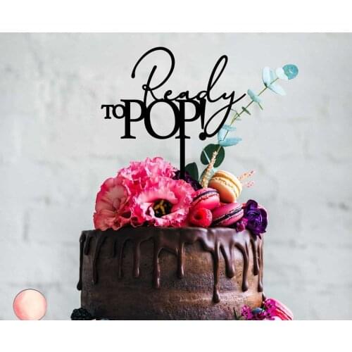 Ready To Pop Baby Shower Cake Topper - Baby Shower Decor, Kids 1st First Birthday Cake Topper Gender Reveal Cake Topper