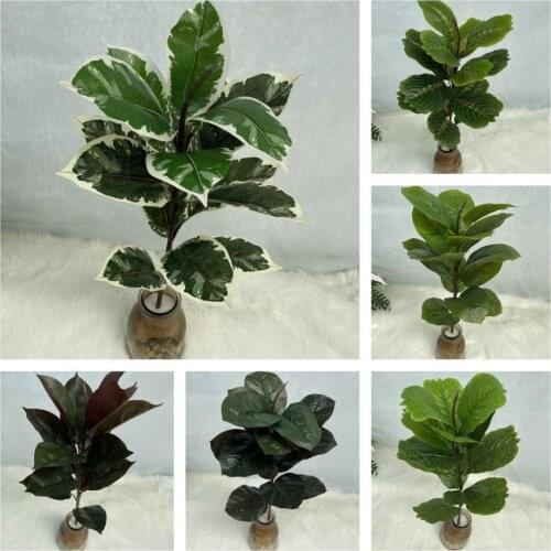 Artificial Plant No Withering Simulation Leaf Vivid Faux Silk Flower Floral Arrangement Fake Leaf Simulation Plant Home Decor