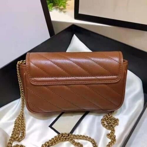 Classic fashion noble atmosphere caramel chain bag twill one-shoulder diagonal bag