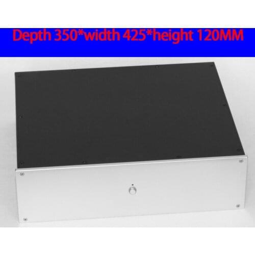 KYYSLB 350*425*120MM WA121 All Aluminum Amplifier Chassis Box House DIY Enclosure with Feet Screw Amplifier Case Shell
