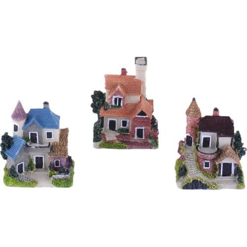 Miniature Resin Castle House Micro Landscape Fairy Garden Cottage Decor Craft For Home Garden Decoration Random Color Approving