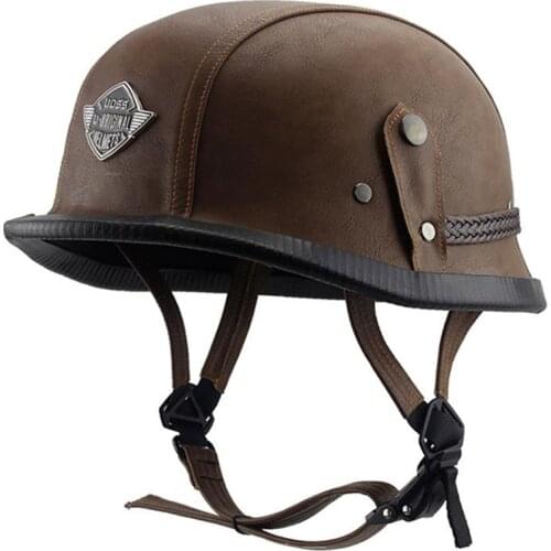 Army design motorcycle helmet handmade leather helmet vintage and light weight