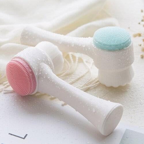 3D Soft Silicone Face Cleansing Brush Double Side Facial Cleanser Face Foot Skin Massage Brush Deep Washing Skin Care Tools