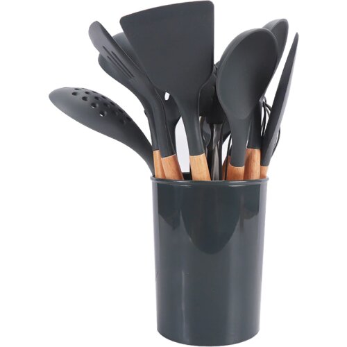 Beech wood silicone kitchen utensils 12-piece set Silicone kitchen utensils non-stick kitchen utensils set