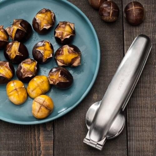 Stainless Steel Quick Chestnut Clip Walnut Pliers Metal NutCracker Sheller Nut Opener Kitchen Tools High Efficiency