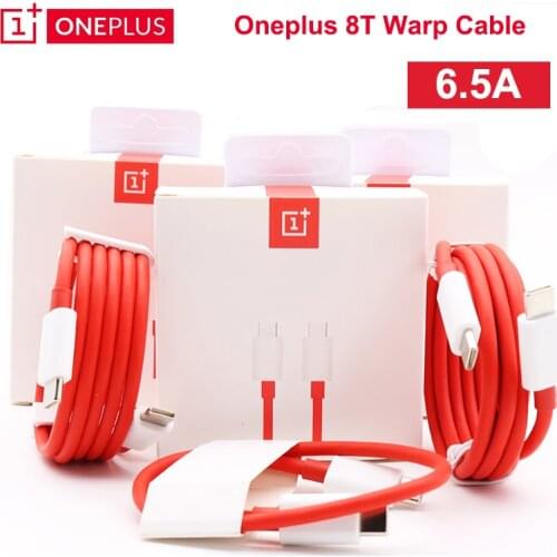 Original For Oneplus 8T 8 T Warp Charge Type C To Type C Cable 6.5A Fast Charge One Plus 8 7 Pro 7t 6t 6 5t 5 3t 3 Dash Charging