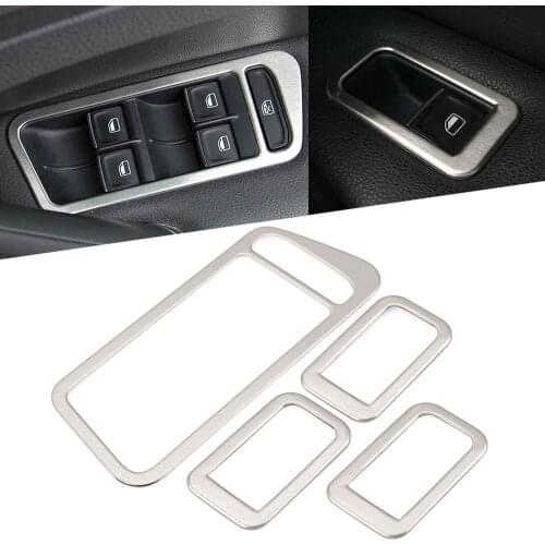 Stainless Steel Car Door Trim Panel Pull Handle Window Switch Button Frame Styling Cover For VW Golf 7 VII Golf7 MK7 GTI