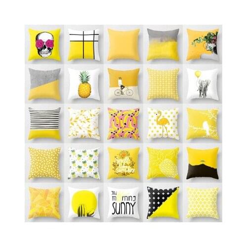 Plush yellow geometry pineapple skeleton pillows cushion personality girl net celebrity living room car pillow cushion cover