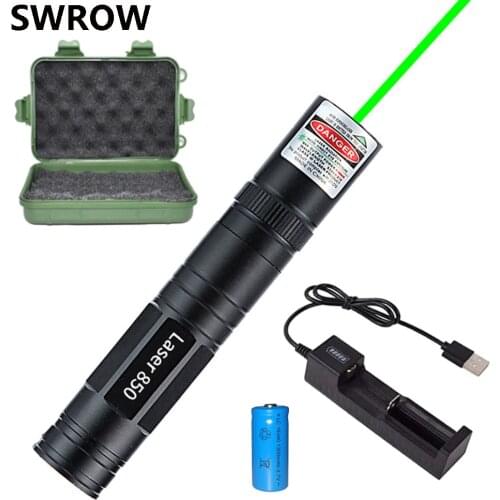 Portable Green Laser Pointer 850 Mini Green Point Laser Pointer USB Charger 5mW Ultra-long Radiation Distance 8000m