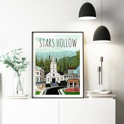 Posters and Prints STARS HOLLOW Poster Inspired by Gilmore Girls Canvas Painting Wall Art Picture for Living Room Home Decor