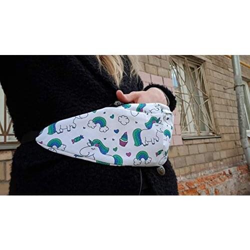 Fanny Packs Girls Waist Bags Bumbag Colorful Print Lady Women Hip Belt Bags Money Travelling Mountaineering Mobile Phone Sports