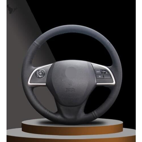 Hand-stitched Black Artificial Leather Steering Wheel Cover for Mitsubishi Outlander 2013 2014 Mirage 2014 ASX