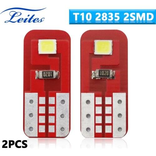 2PCS W5W Led T10 Car Light Lamps 12V 3W 6500K White 2835 SMD Bmw Side Maker Headlight Turn Signal Reading Door License Color