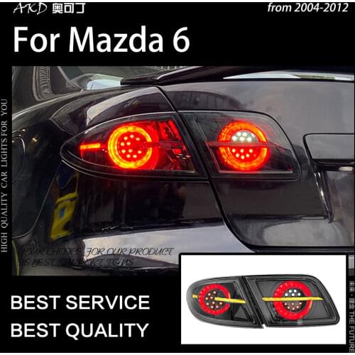AKD Car Styling Rear Lamp for Mazda 6 Tail Lamp 2004-2012 Mazda6 LED Tail Light DRL Dynamic Signal Taillights Auto Accessories