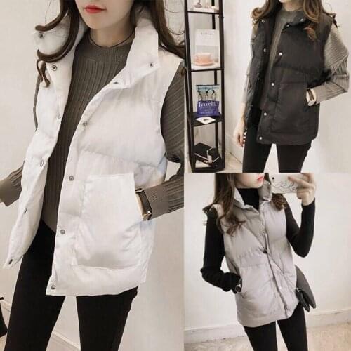 Jacket Vest Cotton Vest Womens Short Autumn Winter Loose Vest Horsecloth Cotton Coat Jacket Women Chaleco Mujer