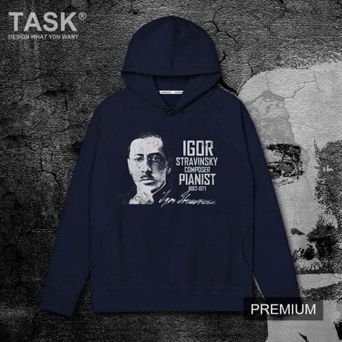 Celebrity Igor Fedorovitch Stravinsky United States composer conductor pianist cotton long sleeve hooded sweater mens Pullovers