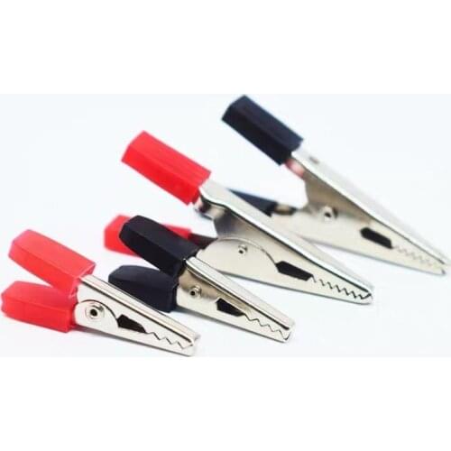 10 pcs 35mm/50mm Plastic Handle Test Probe Metal Alligator Clips Test clamp battery / battery wire clamp