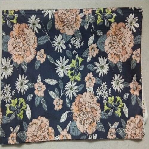 100x160cm Big Navy Blue Blue Blooming Rose Flowers Print 100% Cotton Fabric Floral Cotton Fabric Baby Cloth Home Decoration