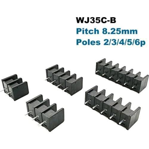 20/50Pcs Barrier Screw PCB Terminal Block Pitch 8.25mm 35C-B Morsettiera Straight 2/3/4/5/6Pin Wire Connector Bornier Cable 20A