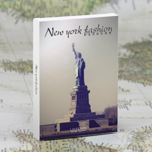 30pcs / set World Scenic Series Postcard Envelope New York City View Night View Scenic Postcard Decorative card