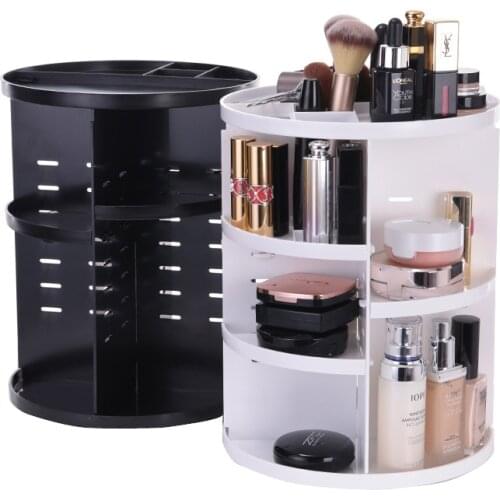 Fashion 360-degree Rotating Makeup Organizer Storage Box Lipstick Holder Stand Jewelry Cosmetic Organizer Makeup Box