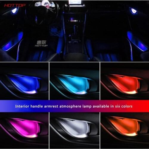 4Pcs/Set Bowl Handle Armrest Light Car Interior Door Led Atmosphere Light Auto Decorative Lamp