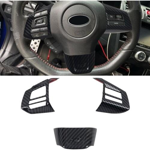 For Subaru WRX / WRX STI 2016-2019 Accessories ABS Carbon Fiber Interior Steering Wheel Button Decor Cover Trim Car Styling
