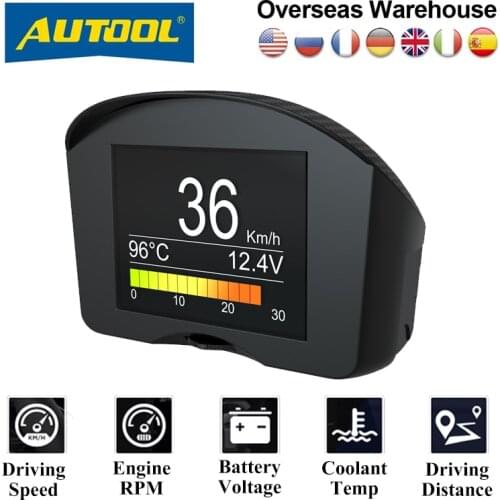 AUTOOL X50 Plus Car OBD2 HUD On-board Computer Smart Digital Meter Water TEMP Guage Voltage Speed Meter HeadUp Display