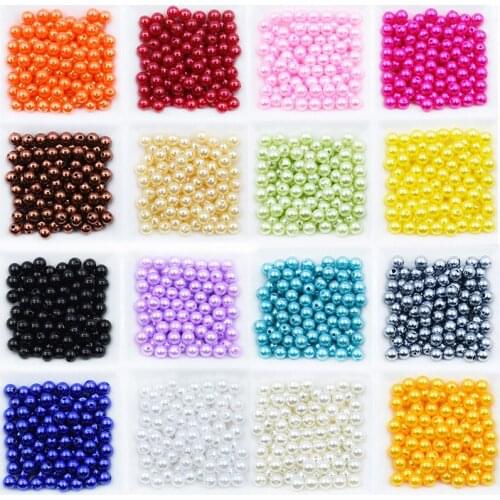 8mm 100pcs Imitation Pearls Acrylic Round Bead Spacer Loose Beads DIY Jewelry Making Necklace Bracelet Earrings Accessories