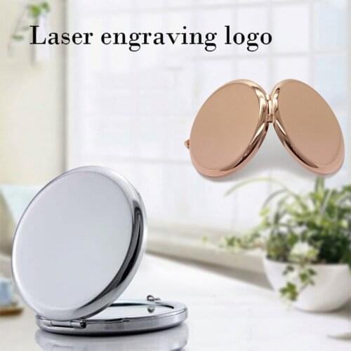 Double-sided Compact And Cute Portable Makeup Mirror Can Be Customized Logo Metal Makeup Mirror Round Simple Makeup Mirror