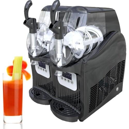Electric Double Tank Slush Machine Automatic Snow Melting Machine Commercial Ice Slusher