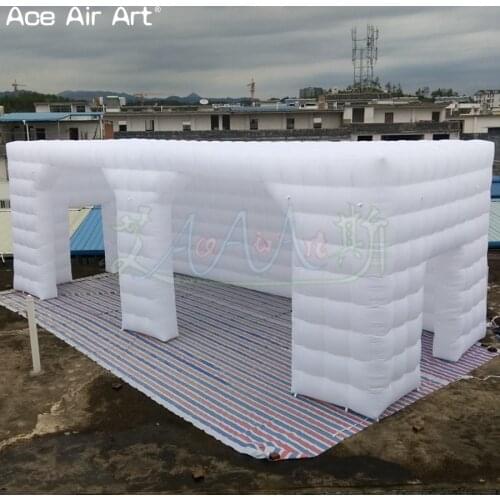 10m Long giant cube marquee inflatable cubic tunnel tent with cellular wall and doors for Trade shows in US
