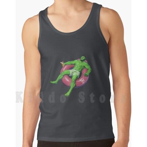 Hot Orc Summer Feat. Tusky tank tops vest 100% Cotton Mens Nsfw Orc Sexy Halforc Half Orc Pool Swimming Dude Guy Character