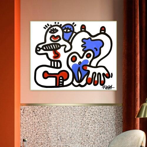 Le ciel me suit, by Jean Pierre Petit Abstract cartoon Canvas Oil Painting Artwork Aesthetic Picture Wall Decor Home Decoration