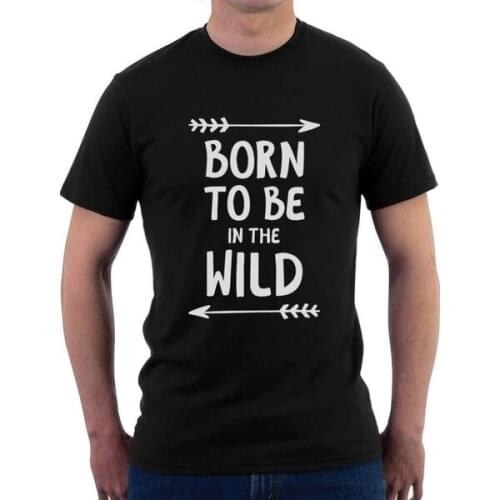Cool Mens Born to Be in the Wild - Funny Cool Camping T-shirt Gift Idea Fashion Cotton T Shirt