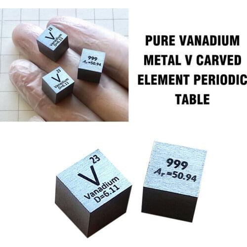 High Purity 99.9% Pure Vanadium Metal V Carved Element Periodic Table 10mm Cube