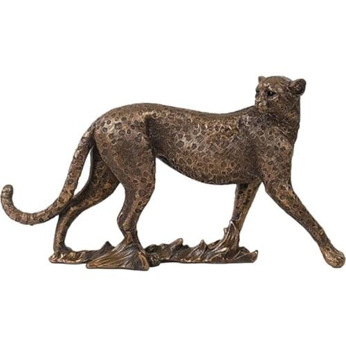 Leopard Statue Leopard Ornament Leopard Model Resin Cheetah Statue Sculpture for Home Office Table Desktop Decor