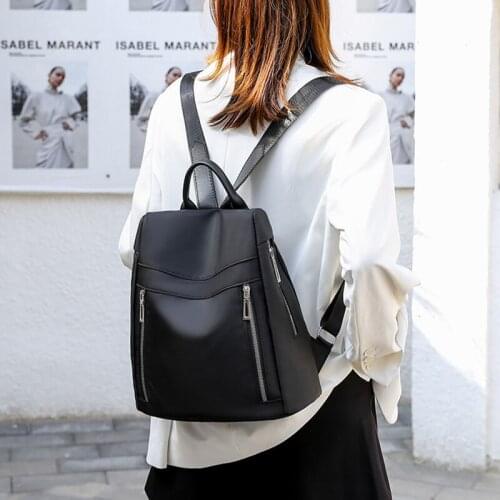 Fashion Backpack Women Oxford Cloth New Female Shopping Bag Simple Youth Daily Travel Backbag Durable Girl School Bag Black Red