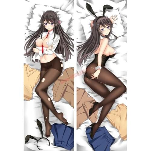 Youth pig head juvenile series-Bunny Girl pattern, sexy girl 3D double sided throw pillow / pillow case, Home textile